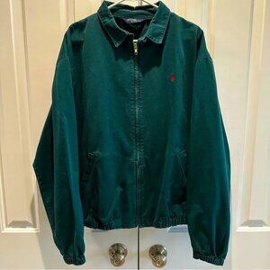 Polo by Ralph Lauren Men's Unisex Vintage Green Harrington Jacket 100% Cotton